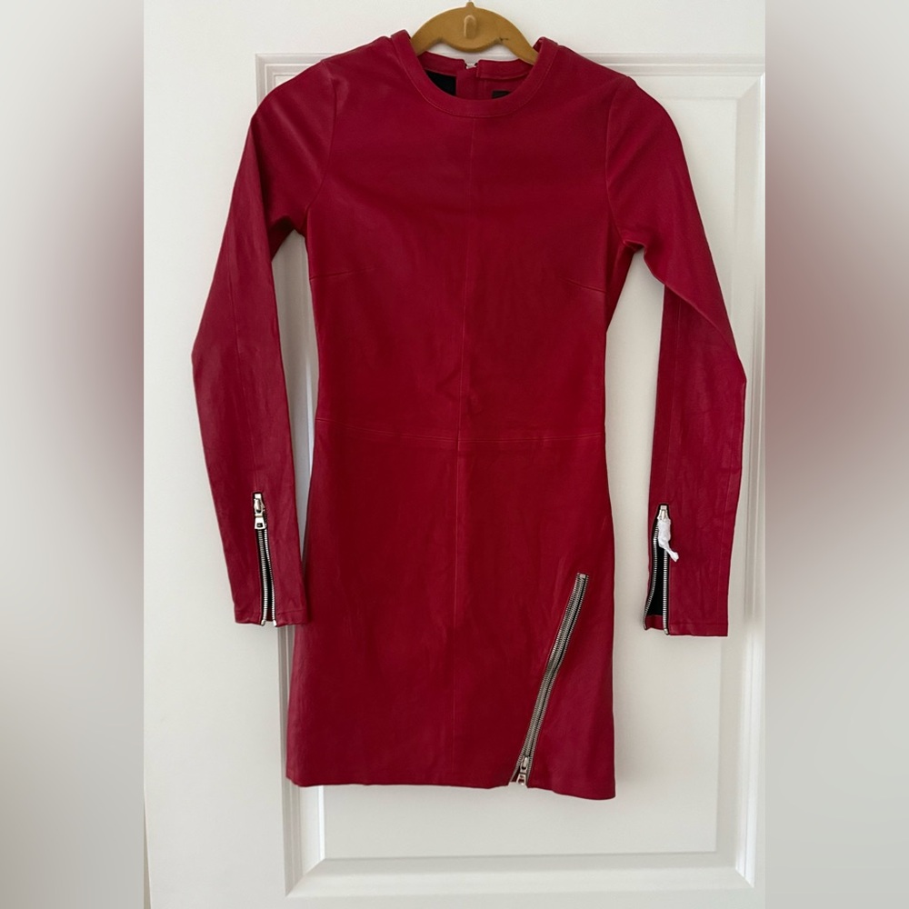 RtA Red and Black Leather Dress